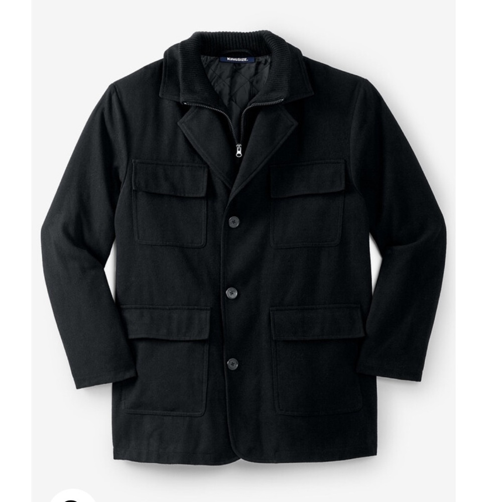 NWT KingSize Black Coat - Size Large Tall - Picture 2 of 7